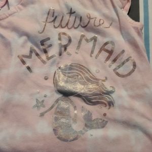 Girls "Future Mermaid" pink tye dye tank